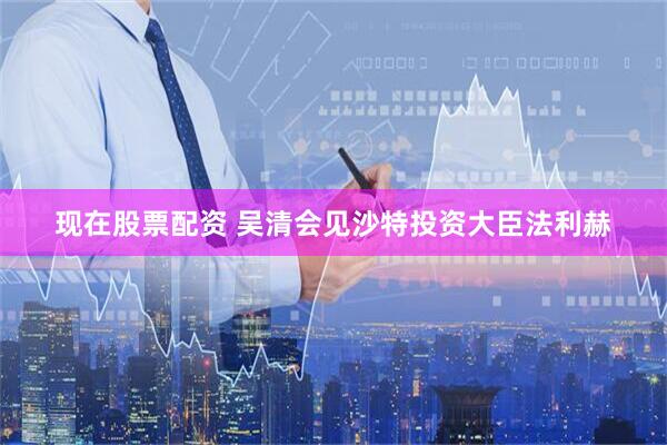 现在股票配资 吴清会见沙特投资大臣法利赫